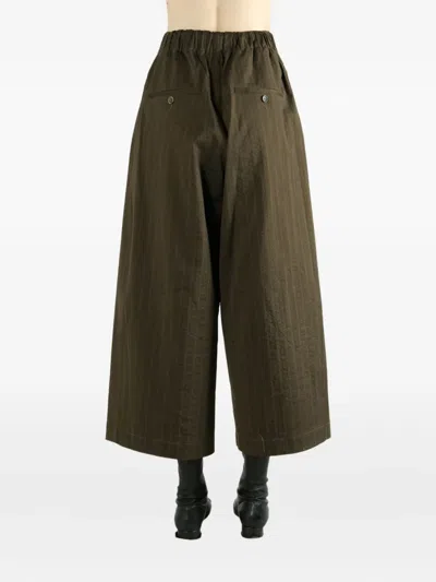 Uma Wang Elastic Waist Casual Pants In Green