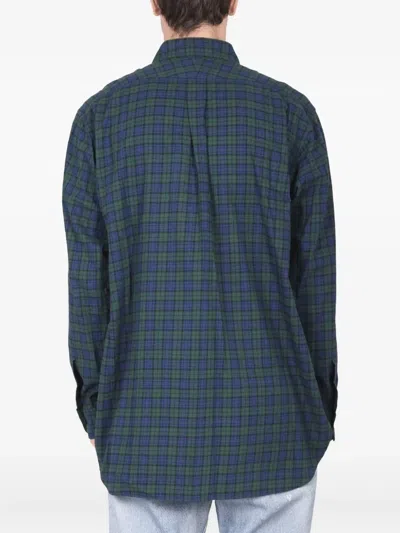 Engineered Garments Relaxed Fit Shirt Button Collar Plaid In Black