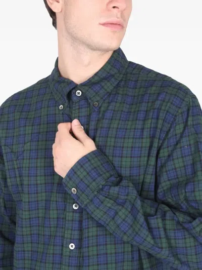 Engineered Garments Relaxed Fit Shirt Button Collar Plaid In Black