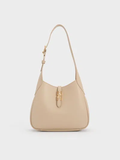 Charles & Keith - Mini Adalyn Metallic-buckle Belted Hobo Bag