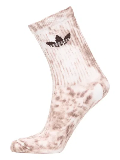 Adidas Originals Tie-dye Crew Socks (pack Of Three) In Neutral