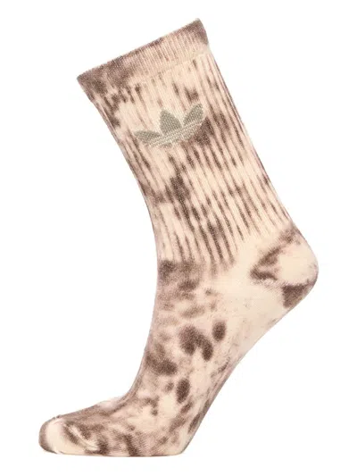 Adidas Originals Tie-dye Crew Socks (pack Of Three) In Neutral