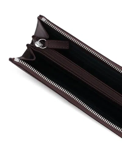 Lacoste Logo-plaque Zipped Wallet In Brown