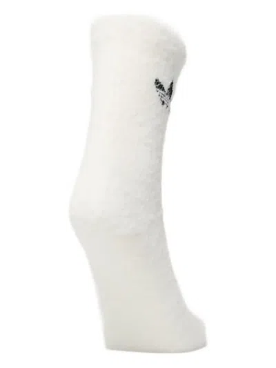 Adidas Originals Fluffy Logo Crew Socks (pack Of Two) In Black