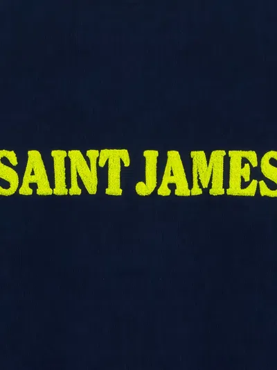 Saint James Logo Crew-neck Sweatshirt In Blue