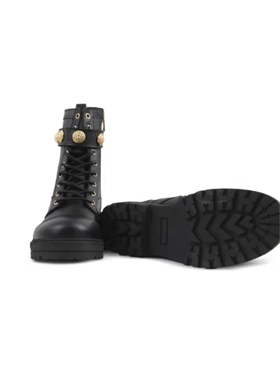 Balmain Medallion Strap Boots In Black