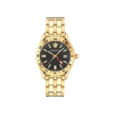 Pre-owned Versace Greca Time Gmt Watch 'gold' | Men's Size Onesize