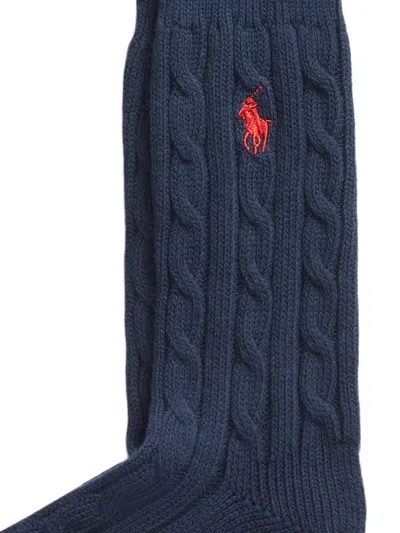 Polo Ralph Lauren Seasonless Cable Crew Socks In Blue