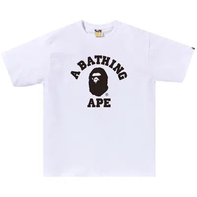 Pre-owned Bape Bicolor College Tee 'white' | Men's Size S