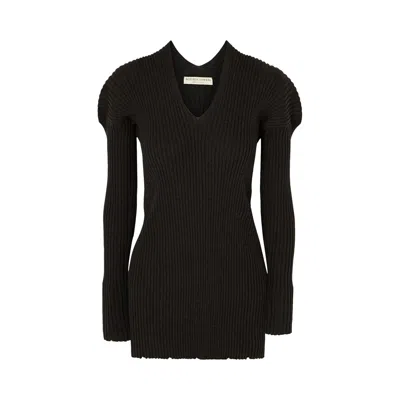 Pre-owned Bottega Veneta Ribbed Knit Sweater 'black' | Women's Size 40