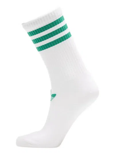 Adidas Originals Football Stripe-detail Socks (pack Of Two) In White