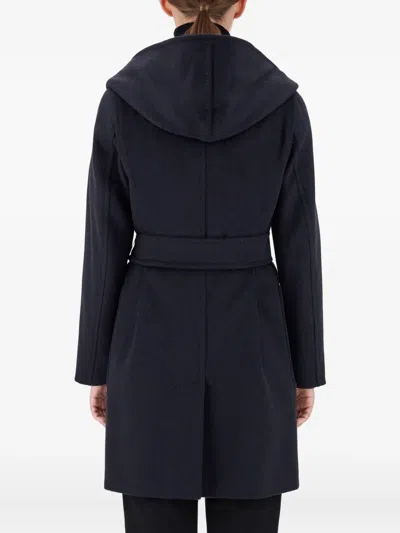 Max Mara Rialto Wrap Coat Hood In Black