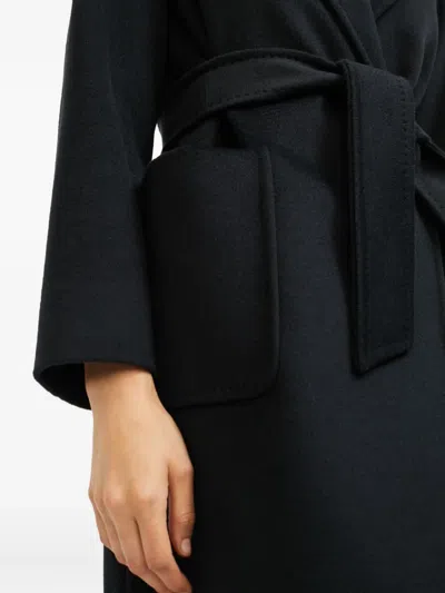 Max Mara Rialto Wrap Coat Hood In Black
