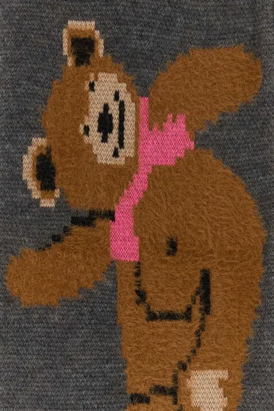 Magliano Embroidered Wool-blend Scarf In Gray