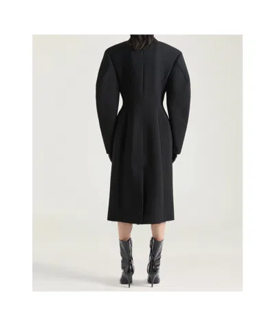 Givenchy Cocoon Fitted Coat In Wool In Black