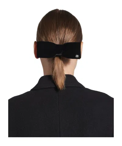 Balenciaga Women's Holli Hair Bow In Black/shiny Silver In Black