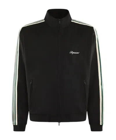 Represent Mens Jet Black Embroidered-logo Striped-taped Woven Track Jacket In Black