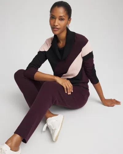 Chico's Luxe Intarsia Cowlneck Top In Night Bloom In Multi