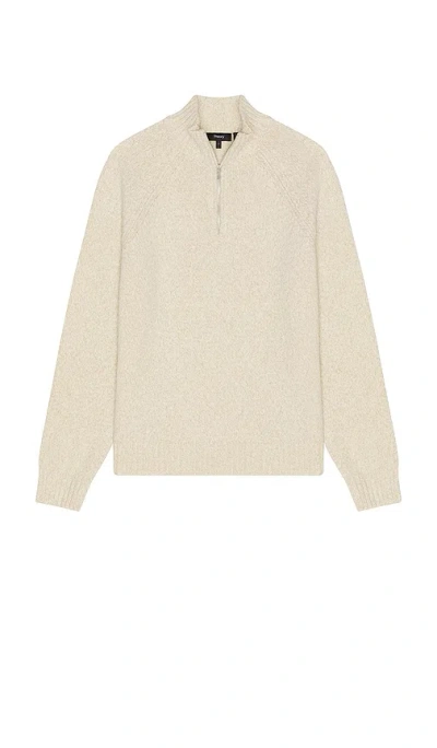 Theory Quarter Zip Soft Twist Sweater In Gray