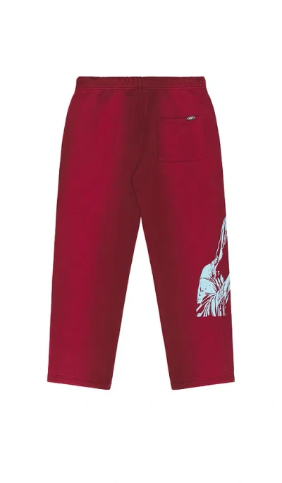Memory Lane Stencil Logo Sweatpants In Burgundy