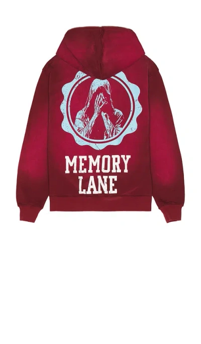 Memory Lane Initial Full Zip Hoodie In Burgundy