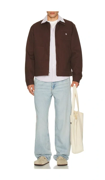 Quiet Golf Maintence Canvas Jacket In Brown