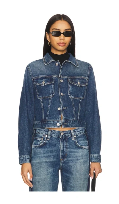 Citizen Of Humanity Citizens Of Humanity Charisse Shrunken Denim Jacket In Blue