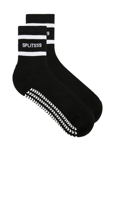 Splits59 Logo Stripe Ankle Grip Socks In Black