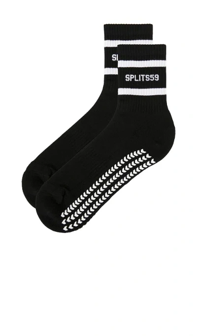 Splits59 Logo Stripe Ankle Grip Socks In Black