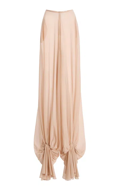 Harithand Ceres Silk Georgette Pants In Neutral