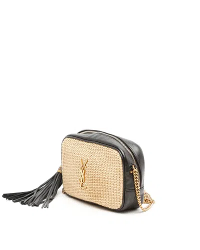 Saint Laurent Lou Raffia Camera Bag In Neutral