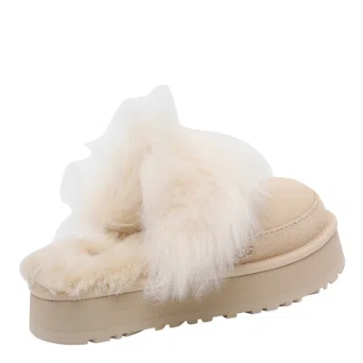 Ugg Chalet Beige Ankle Boots With Fur Design In Suede Woman In Neutral