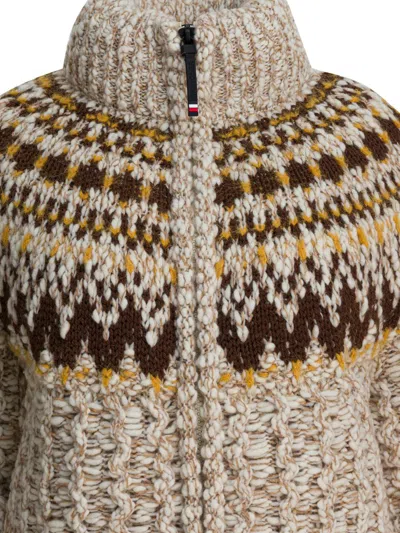 Moncler Girose Down-paneled Wool-blend Zip-up Cardigan In Multi