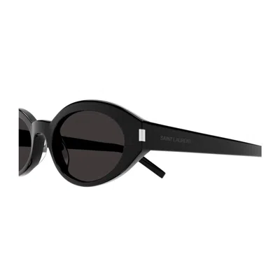 Saint Laurent Sl 567 Linea Corner Angle 001 Black Black Sunglasses In Black