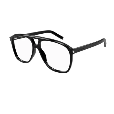 Saint Laurent Sl 596 Dune Linea New Wave Eyeglasses In Black