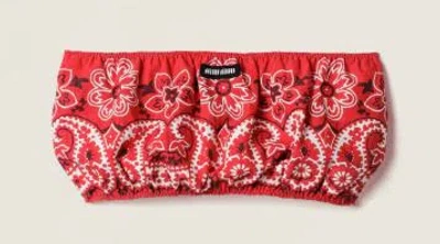 Miu Miu Strapless Floral Print Top T-shirt In Red