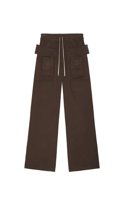 Rick Owens Drkshdw Creatch Wide Cargo Drawstring In Brown