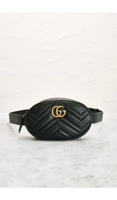 Fwrd Renew Gucci Gg Marmont Belt Bag In Black