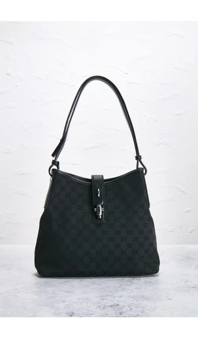 Fwrd Renew Gucci Piston Lock Hobo Bag In Black