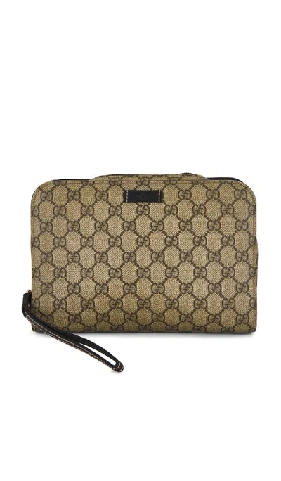 Fwrd Renew Gucci Portfolio Pouch In Sand