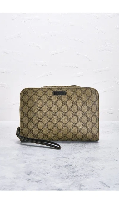 Fwrd Renew Gucci Portfolio Pouch In Sand