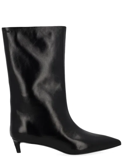 Hugo Boss 35mm Pointed-toe Leather Boots In Black