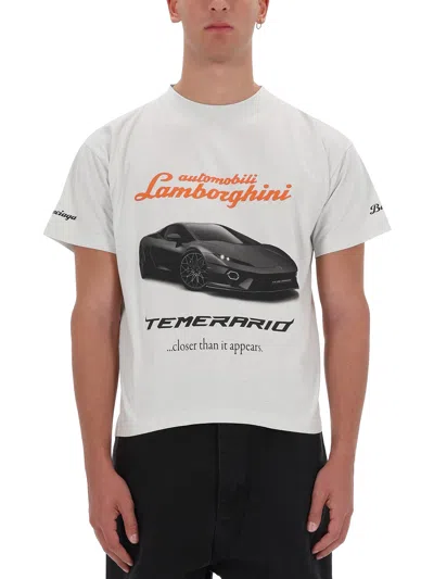 Balenciaga Lamborghini Oversized Printed Cotton-jersey T-shirt In White