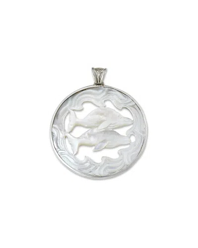 Samuel B. Ss Carved Mother Of Pearl Whale Pendant In Metallic