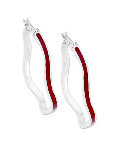 Samuel B. Ss Coral Wavy Hoop Earrings In Metallic