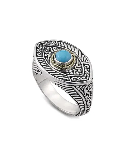 Samuel B. Ss Sleeping Beauty Turquise Evil Eye Ring In Metallic