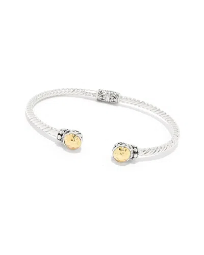 Samuel B. 18k Over Silver Bangle Bracelet In Metallic