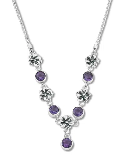 Samuel B. Ss Amethyst Flower Necklace In Metallic