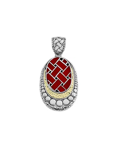 Samuel B. Silver Coral Pearl Semeru Pendant In Red