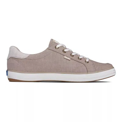 Keds Women's Center Iii Chambray Lace Up Canvas Sneakers In Brown